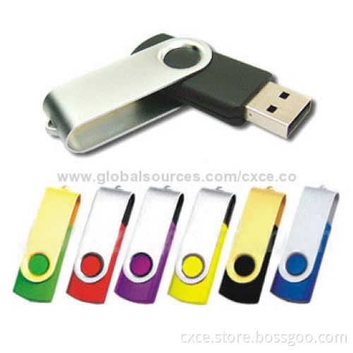 Swivel USB Flash Drive, Measuring 5.5 x 1.9 x 1cm, with 256MB to 16GB Capacity